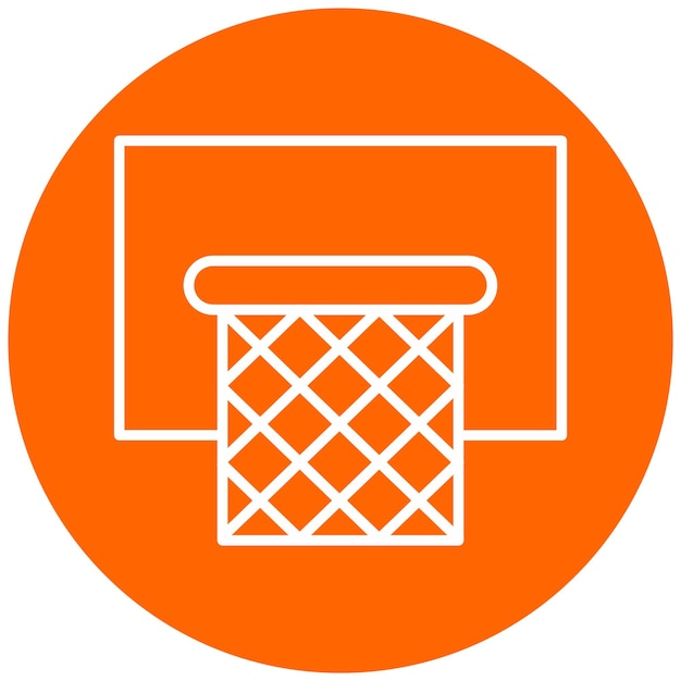 Diseño vectorial del estilo del icono del aro de baloncesto