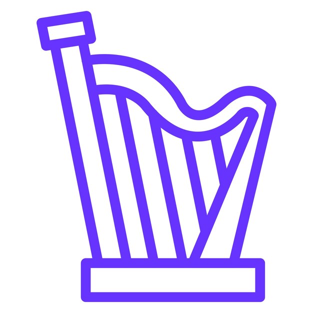 Diseño vectorial del estilo del icono del arpa
