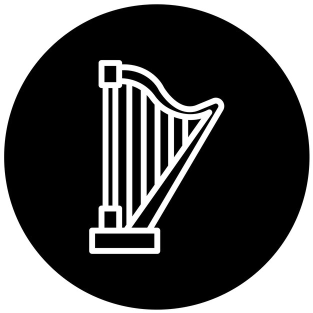 Diseño vectorial del estilo del icono del arpa