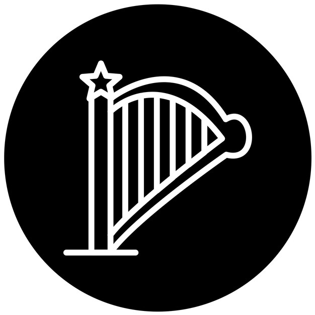 Diseño vectorial del estilo del icono del arpa