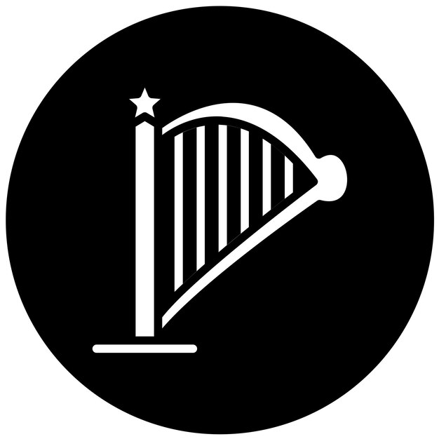 Diseño vectorial del estilo del icono del arpa