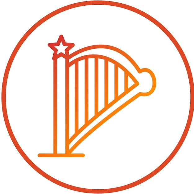 Diseño vectorial del estilo del icono del arpa