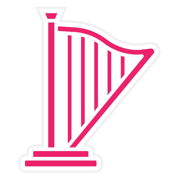 Diseño vectorial del estilo del icono del arpa