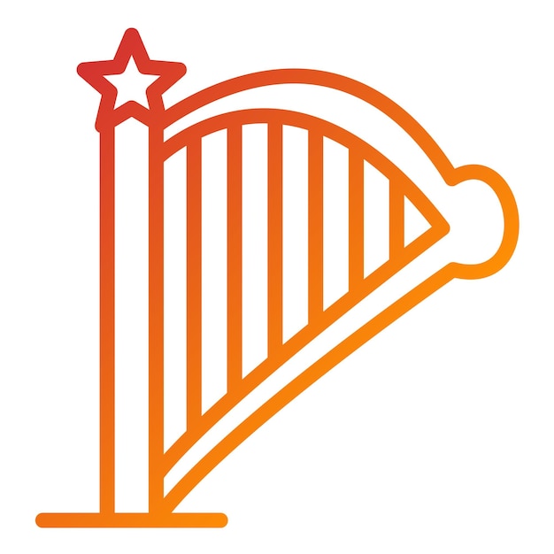 Diseño vectorial del estilo del icono del arpa