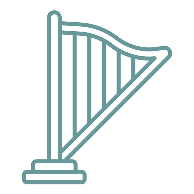 Diseño vectorial del estilo del icono del arpa