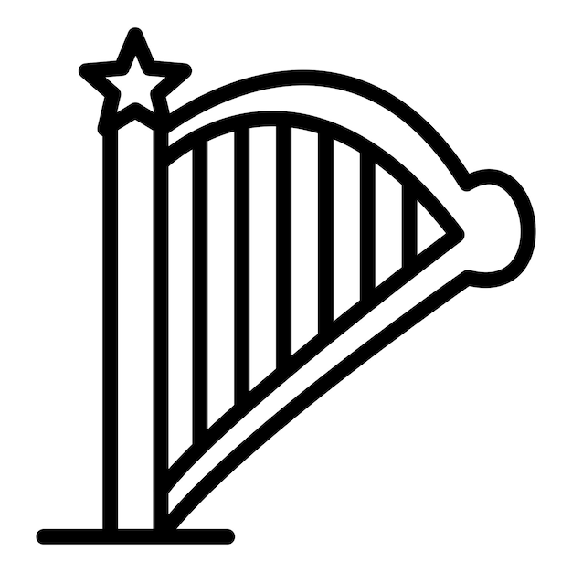 Diseño vectorial del estilo del icono del arpa