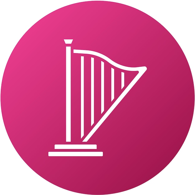 Diseño vectorial del estilo del icono del arpa