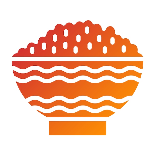 Diseño vectorial de estilo de icono de arroz