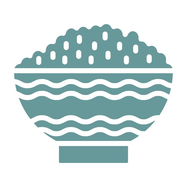 Diseño vectorial de estilo de icono de arroz
