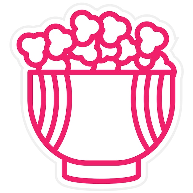 Diseño vectorial estilo de icono de arte de palomitas de maíz