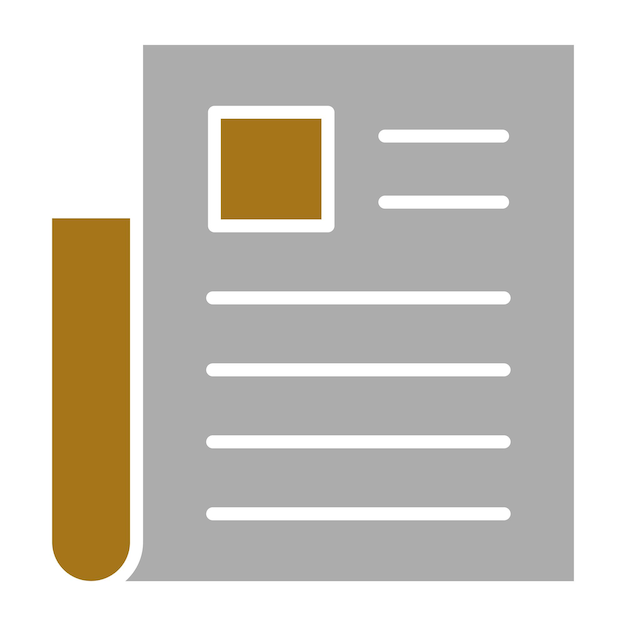 Diseño vectorial Estilo del icono del artículo del periódico