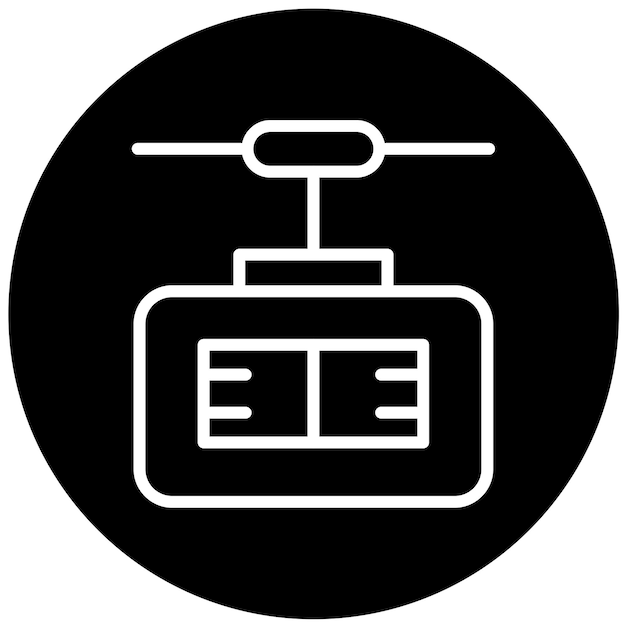 Diseño vectorial del estilo del icono del ascensor de esquí