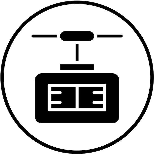 Diseño vectorial del estilo del icono del ascensor de esquí