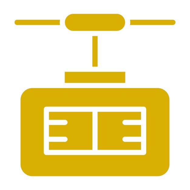 Diseño vectorial del estilo del icono del ascensor de esquí