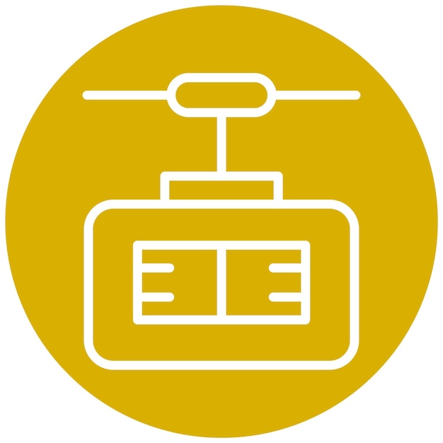 Diseño vectorial del estilo del icono del ascensor de esquí
