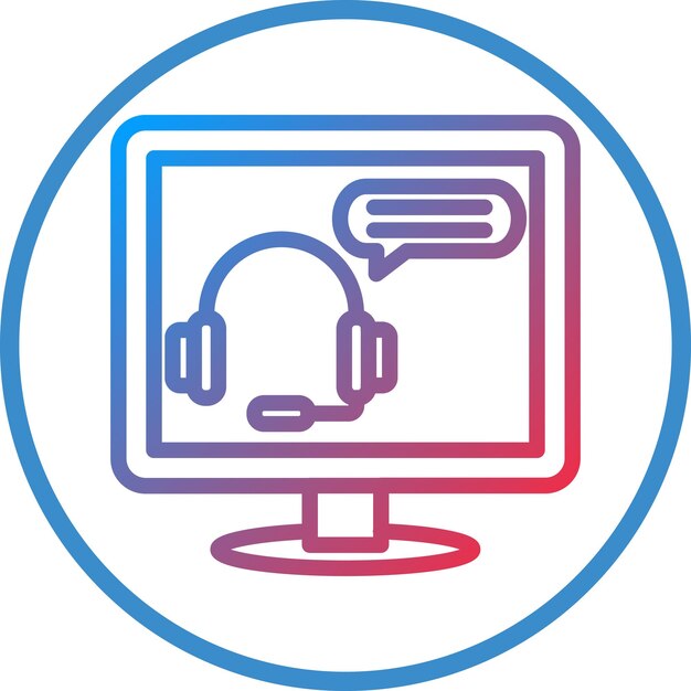 Diseño vectorial Estilo de icono de asesoramiento en línea
