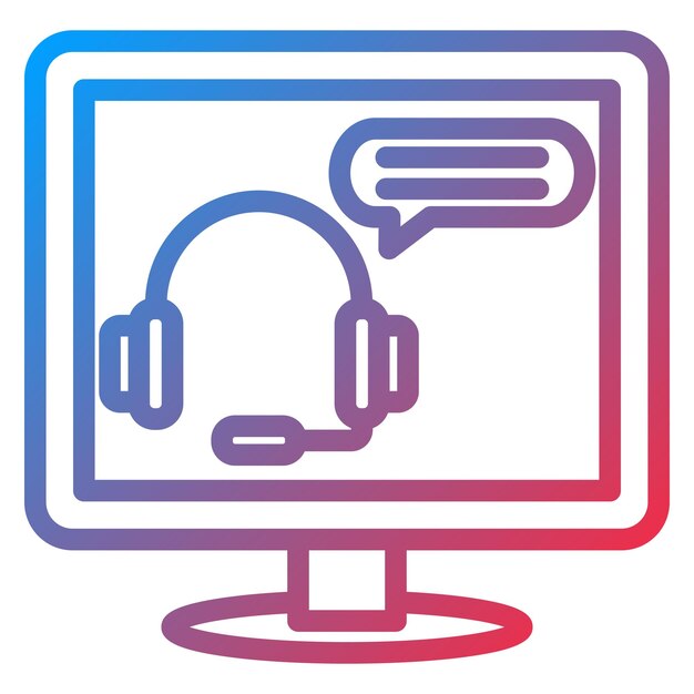 Diseño vectorial Estilo de icono de asesoramiento en línea