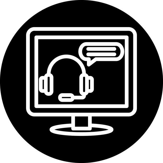 Diseño vectorial Estilo de icono de asesoramiento en línea