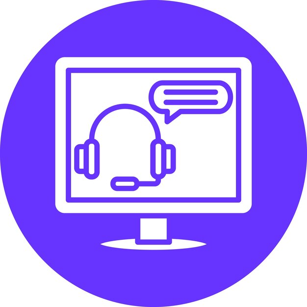 Diseño vectorial Estilo de icono de asesoramiento en línea