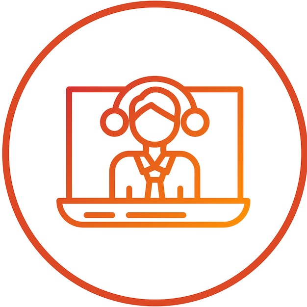 Diseño vectorial Estilo de icono de asesoramiento en línea