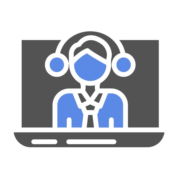 Diseño vectorial Estilo de icono de asesoramiento en línea
