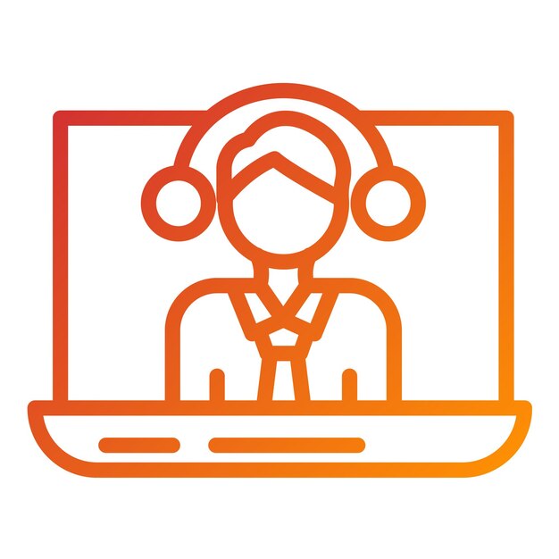 Diseño vectorial Estilo de icono de asesoramiento en línea