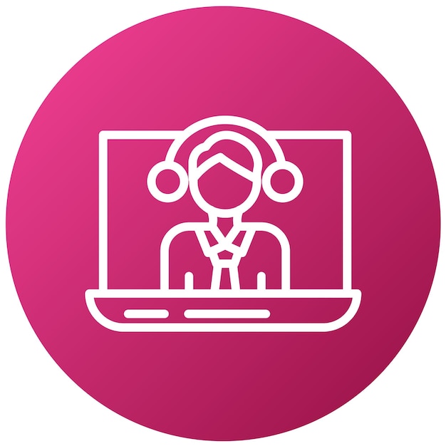 Diseño vectorial Estilo de icono de asesoramiento en línea