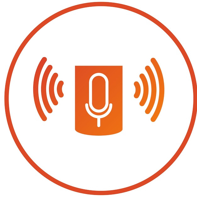 Diseño vectorial Estilo del icono del asistente de voz