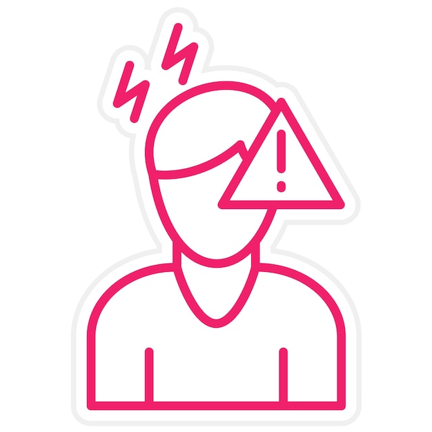 Diseño vectorial de estilo de icono de ataque de pánico