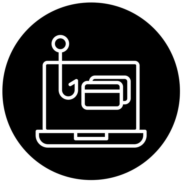 Diseño vectorial del estilo del icono de ataque de phishing