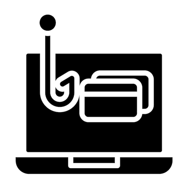 Diseño vectorial del estilo del icono de ataque de phishing