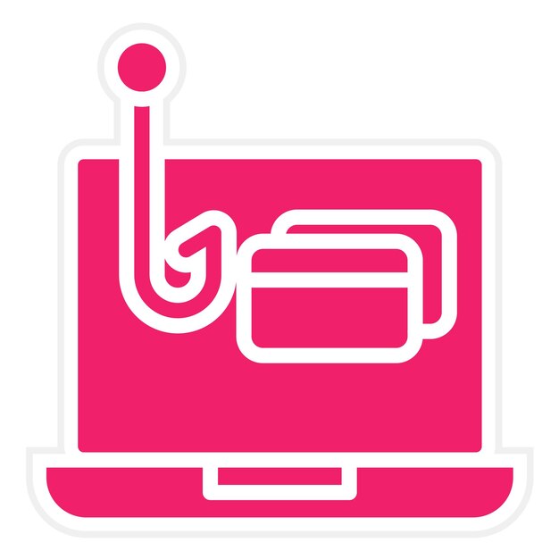 Diseño vectorial del estilo del icono de ataque de phishing