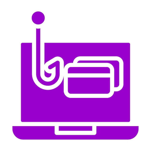 Diseño vectorial del estilo del icono de ataque de phishing