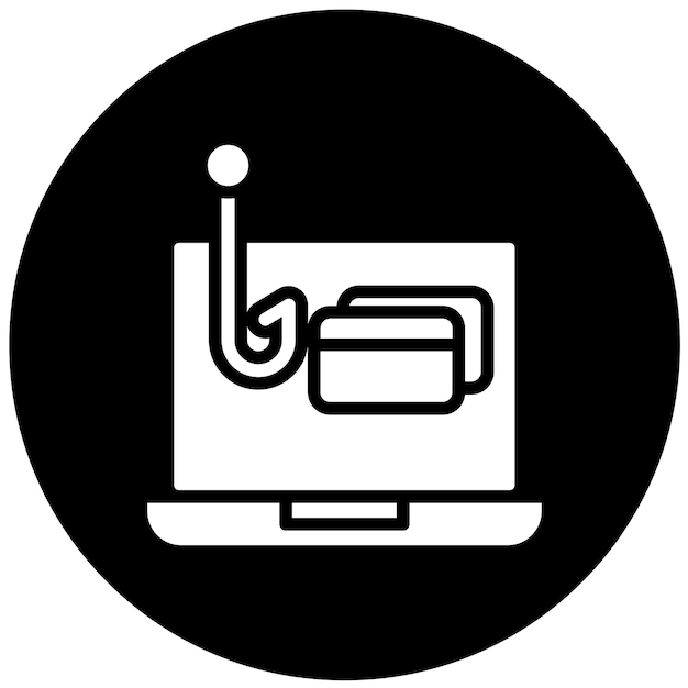 Diseño vectorial del estilo del icono de ataque de phishing