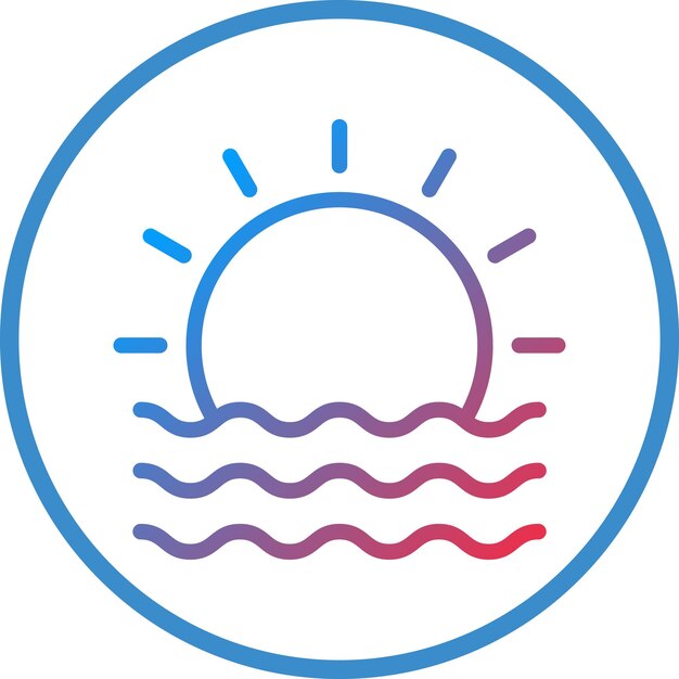 Diseño vectorial Estilo del icono del atardecer