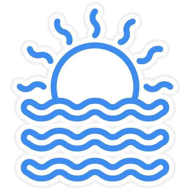 Diseño vectorial Estilo del icono del atardecer