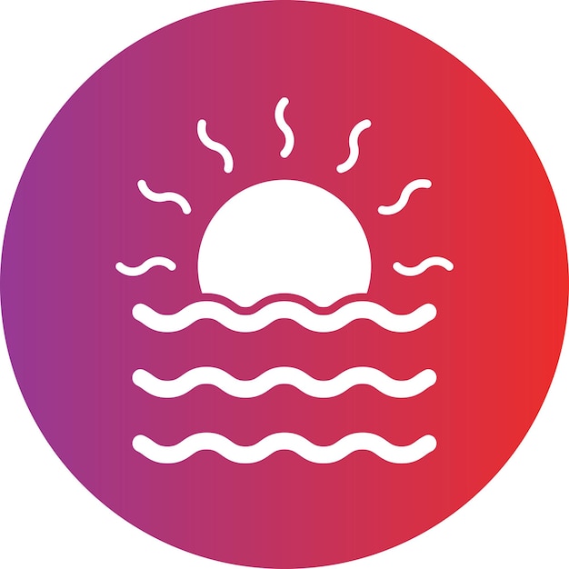 Diseño vectorial Estilo del icono del atardecer