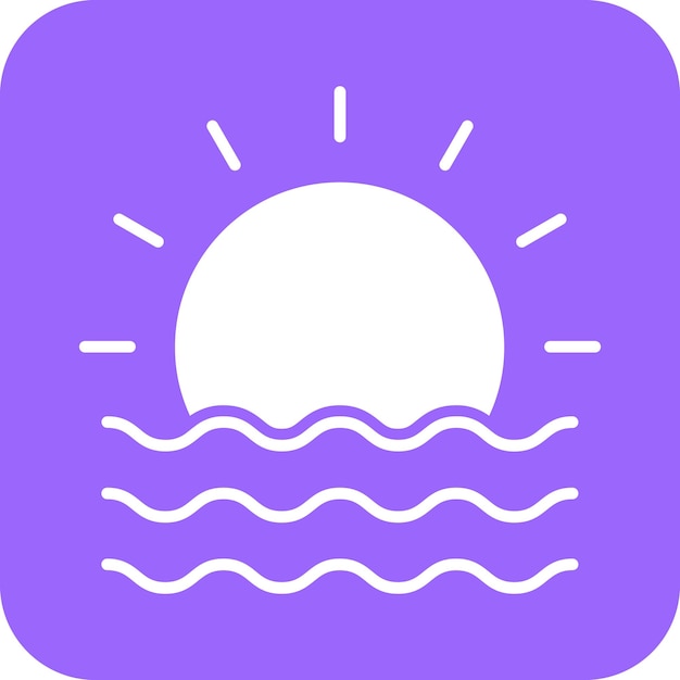 Diseño vectorial Estilo del icono del atardecer