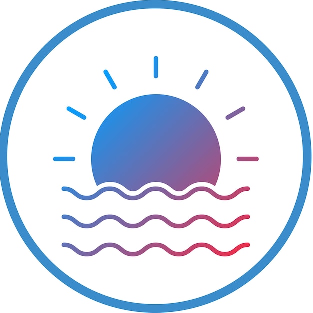 Diseño vectorial Estilo del icono del atardecer