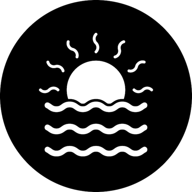 Diseño vectorial Estilo del icono del atardecer