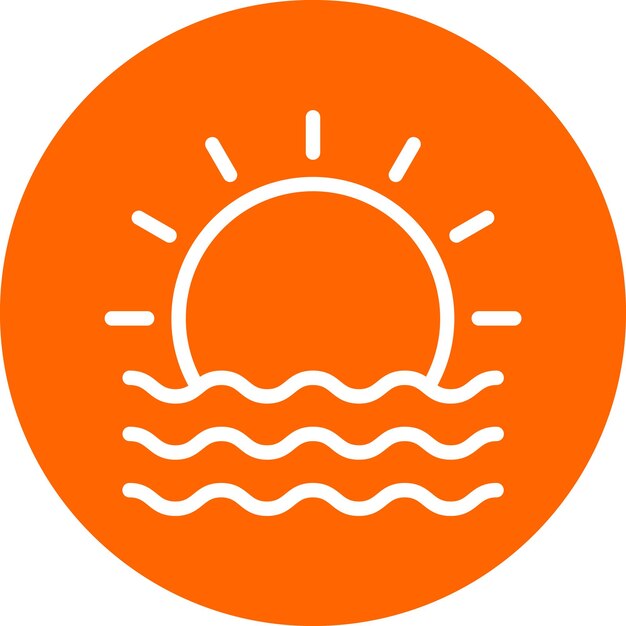 Diseño vectorial Estilo del icono del atardecer