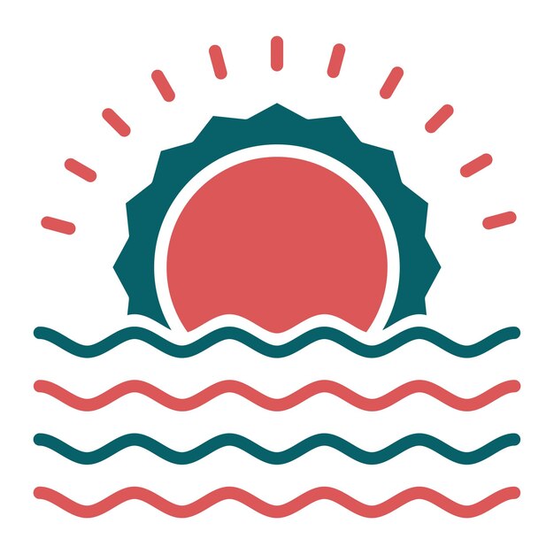 Diseño vectorial Estilo del icono del atardecer