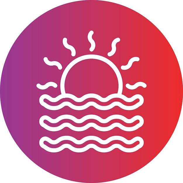Diseño vectorial Estilo del icono del atardecer