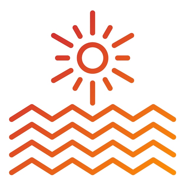Diseño vectorial Estilo del icono del atardecer