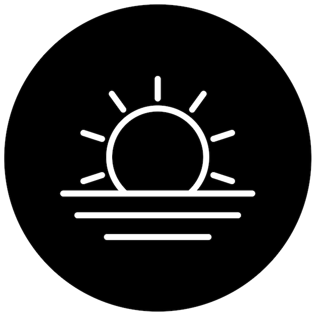 Diseño vectorial Estilo del icono del atardecer