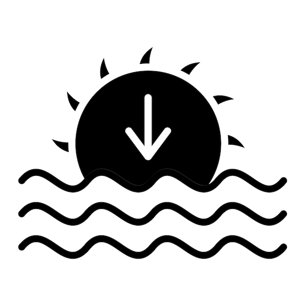 Diseño vectorial Estilo del icono del atardecer