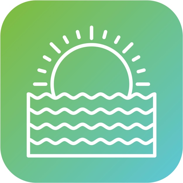 Diseño vectorial Estilo del icono del atardecer