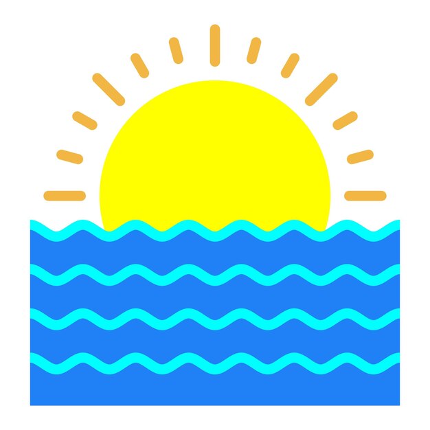 Diseño vectorial Estilo del icono del atardecer