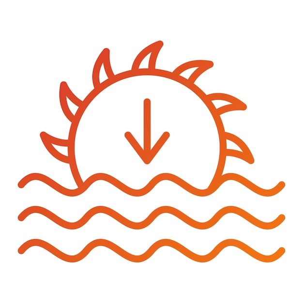 Diseño vectorial Estilo del icono del atardecer