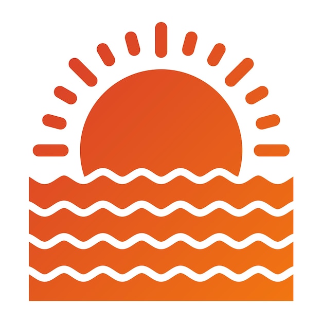 Diseño vectorial Estilo del icono del atardecer